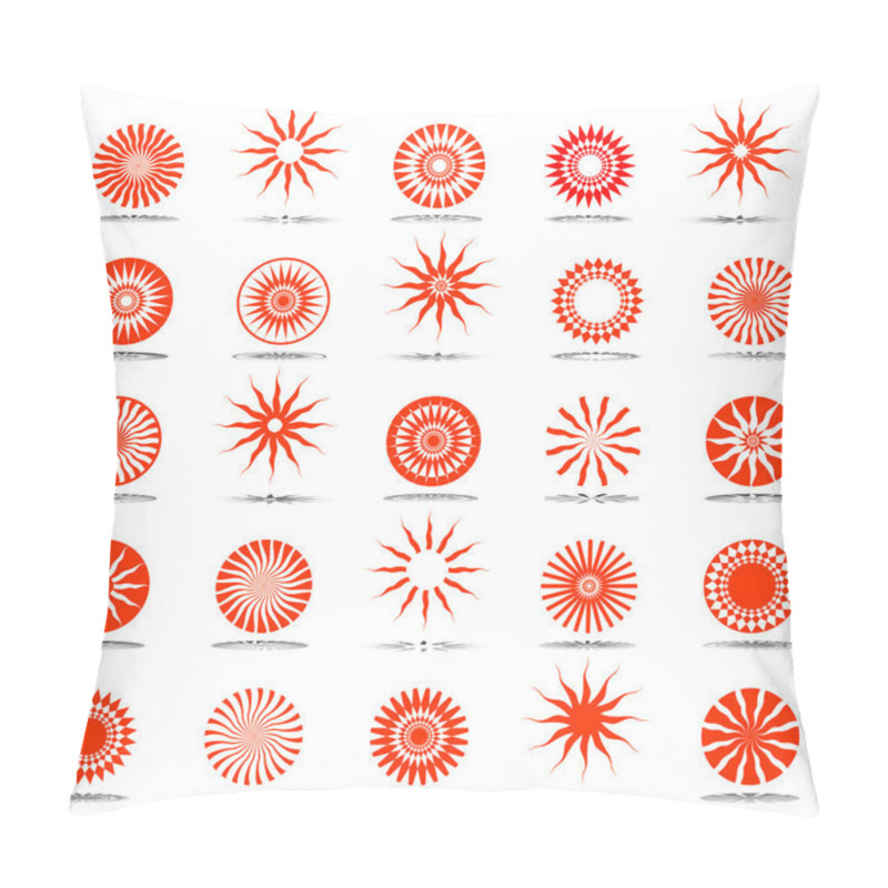 Personality  Sun Icons. Design Elements Set. Pillow Covers