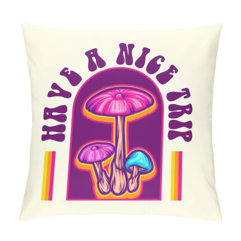 Personality  Wild Mushroom Plant Psilocybin Psychedelic Logo Illustrations Vector For Your Work Logo, Merchandise T-shirt, Stickers And Label Designs, Poster, Greeting Cards Advertising Business Company Or Brands Pillow Covers