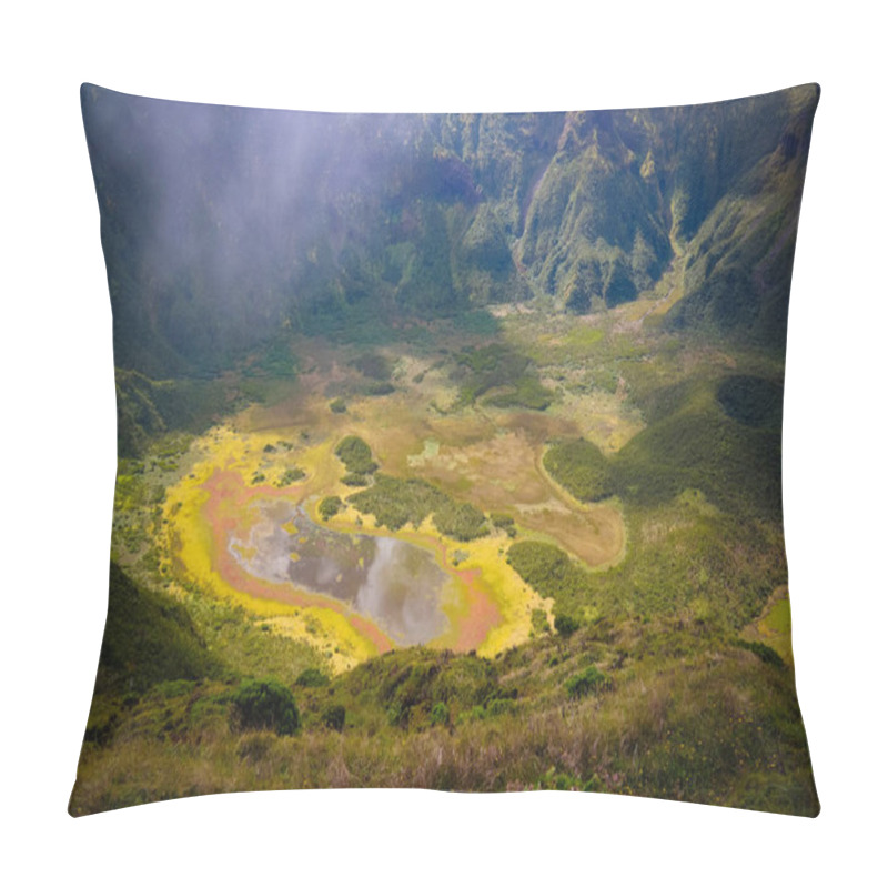 Personality  Aerial View To Caldeira Do Faial At Faial Island, Azores, Portugal Pillow Covers