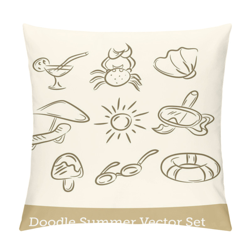 Personality  Doodle Summer Set Pillow Covers