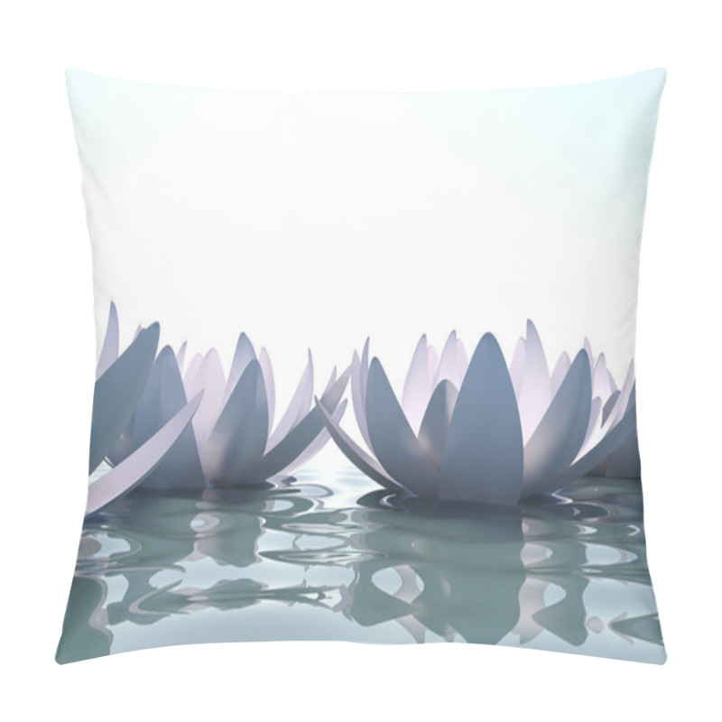 Personality  Zen Loto Flowers In Water Pillow Covers