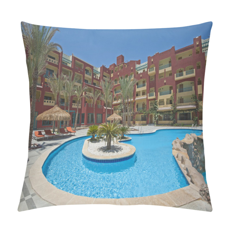 Personality  Swimming Pool In Luxury Tropical Hotel Resort  Pillow Covers