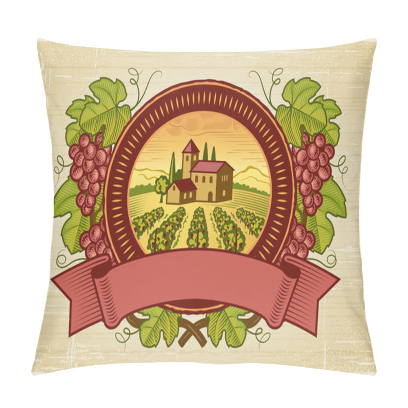 Personality  Grapes Harvest Label Pillow Covers