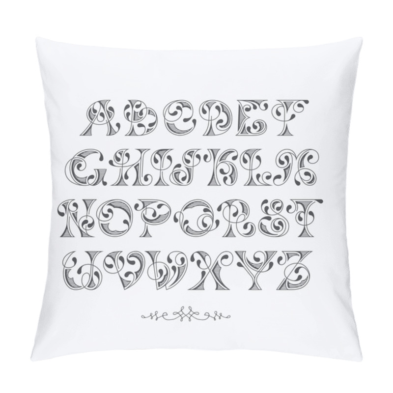 Personality  Vector Graphical Decorative Font.  Pillow Covers