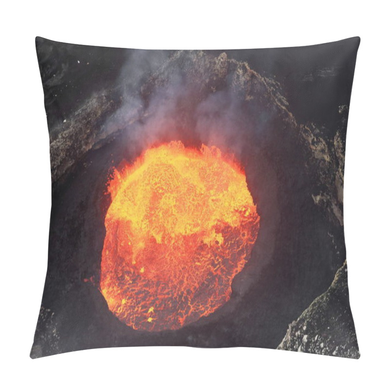 Personality  Bubbling Burning Lava Lake Inside Mount Marum. Ambrym Island-Vanuatu. 5928 Pillow Covers