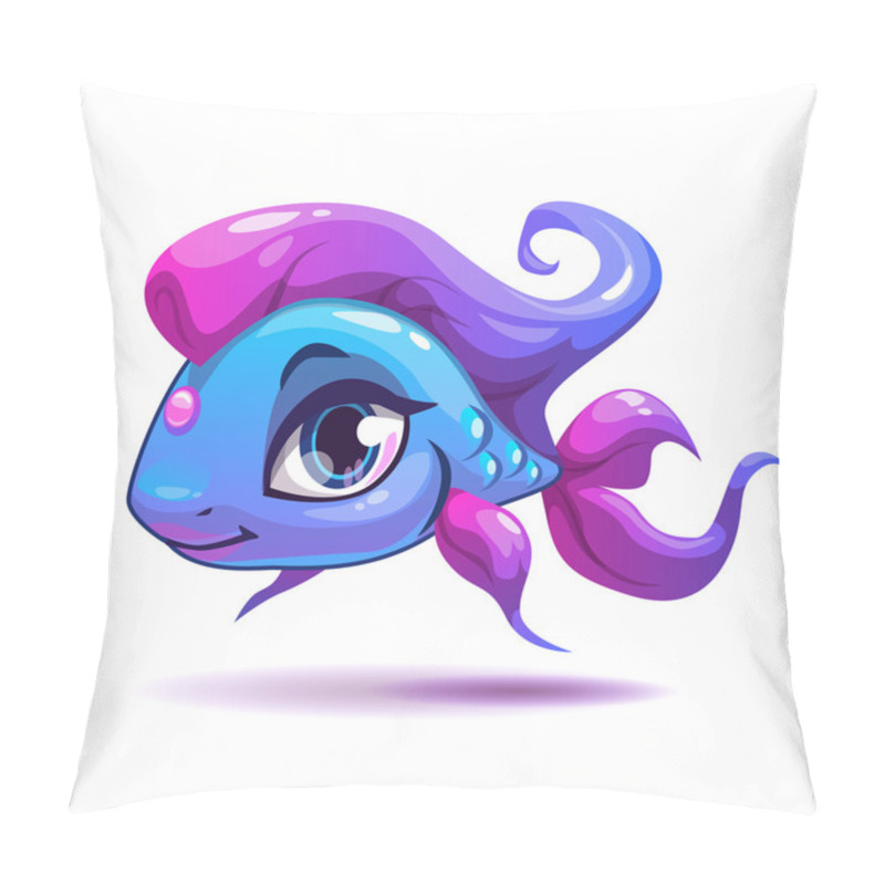 Personality  Cute Cartoon Blue Girl Fish Pillow Covers