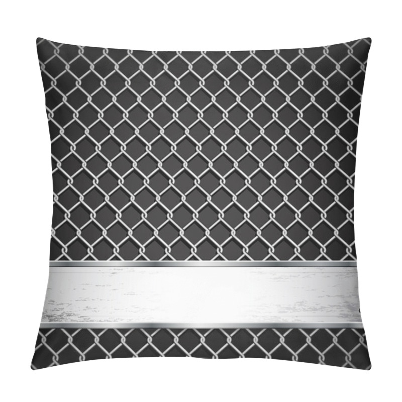 Personality  Metal Fence On A Dark Background. Pillow Covers