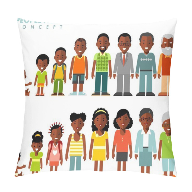 Personality  African American Ethnic People Generations At Different Ages Pillow Covers