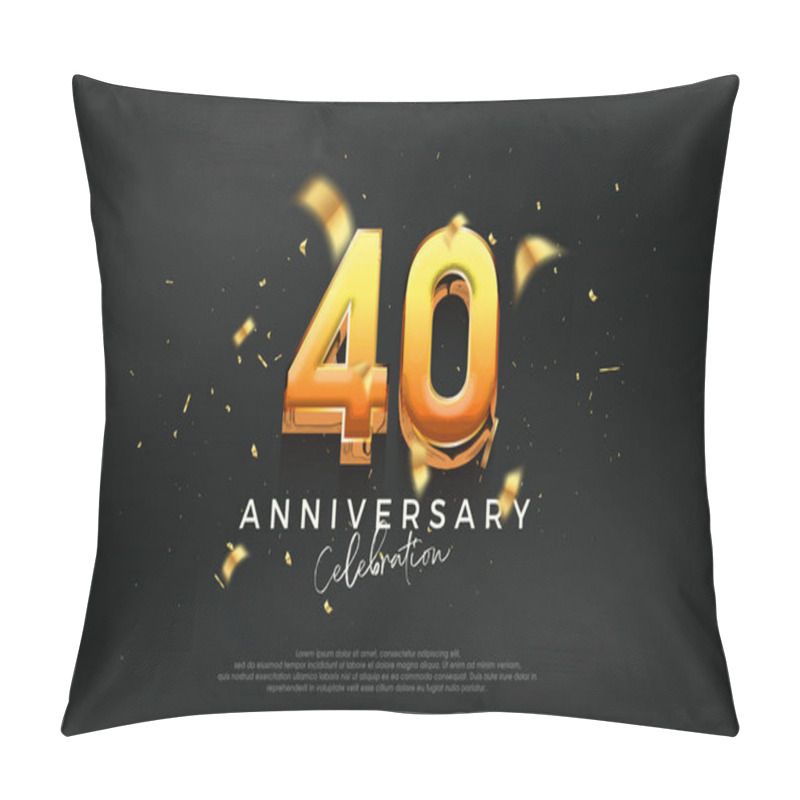 Personality  3d 40th Anniversary Celebration Design. With A Strong And Bold Design. Premium Vector Background For Greeting And Celebration. Pillow Covers