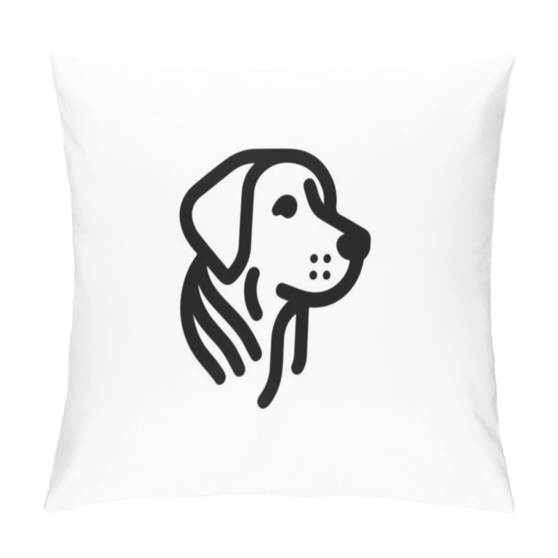 Personality  Minimalist Lines Outline The Dog Logo Design Icon Symbol Vector Illustration. Pillow Covers