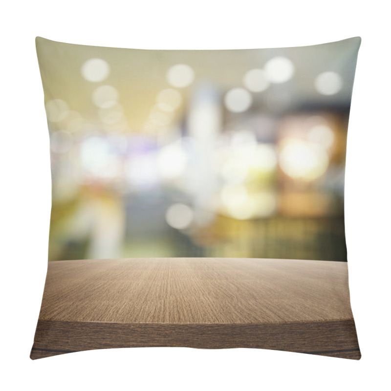 Personality  Empty Wooden Round Table And Blurred Background For Product Pres Pillow Covers