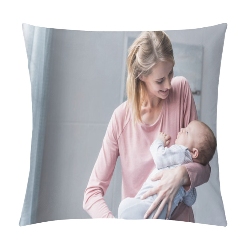 Personality  Mother Holding Her Son Pillow Covers