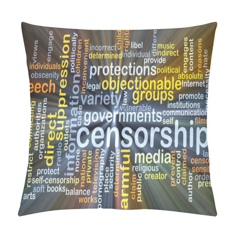 Personality  Censorship Background Concept Glowing Pillow Covers