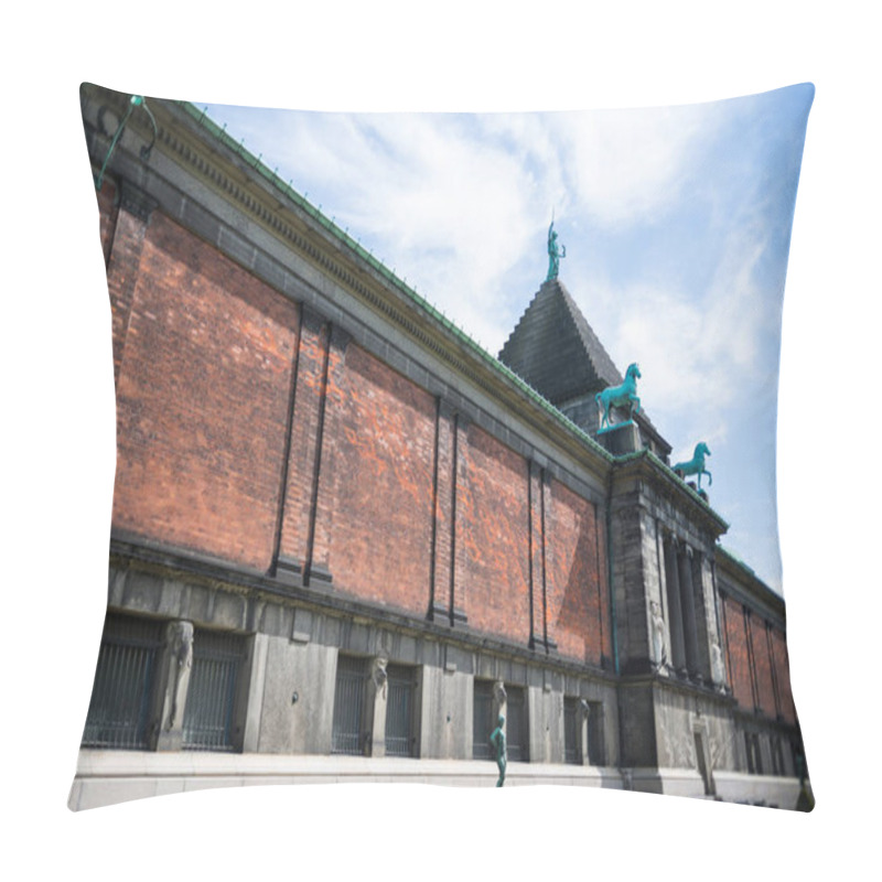 Personality  COPENHAGEN, DENMARK - MAY 5, 2018: Urban Scene With Beautiful Ny Carlsberg Glyptotek In Copenhagen, Denmark Pillow Covers