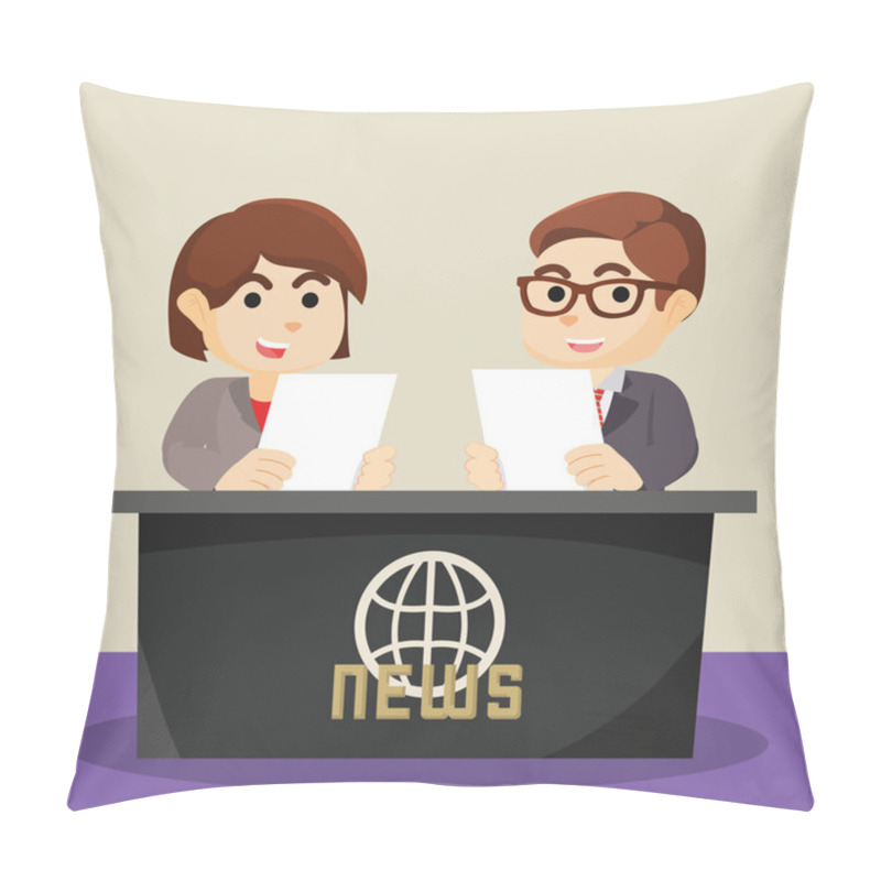 Personality  A Man And Woman Were News Anchor Pillow Covers