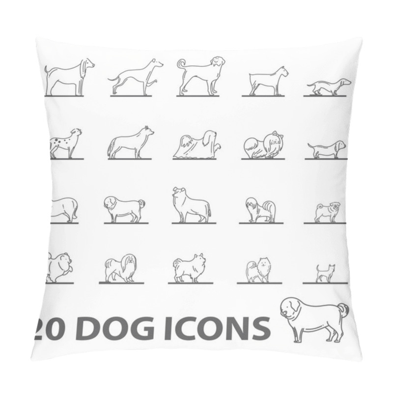 Personality  Dog Icon Set, Design Vector Illustration Pillow Covers