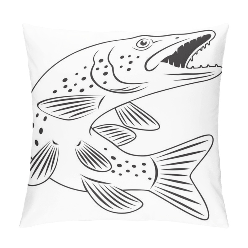 Personality  Pike Fish Pillow Covers