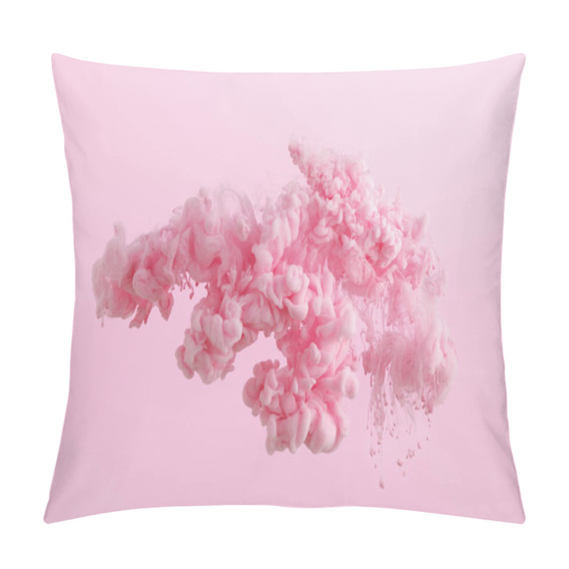 Personality  Pink Paint Splash In Water Isolated On Pink Pillow Covers