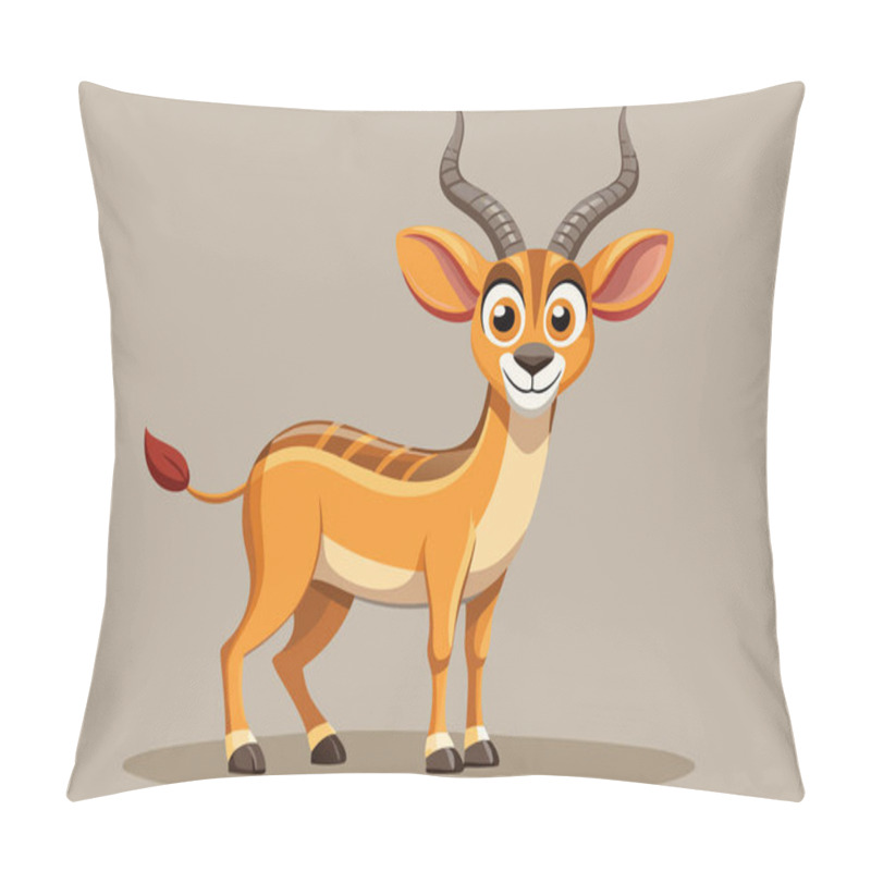 Personality  Cute Antelope With Big Eyes And Striped Legs In Cartoon Style Pillow Covers