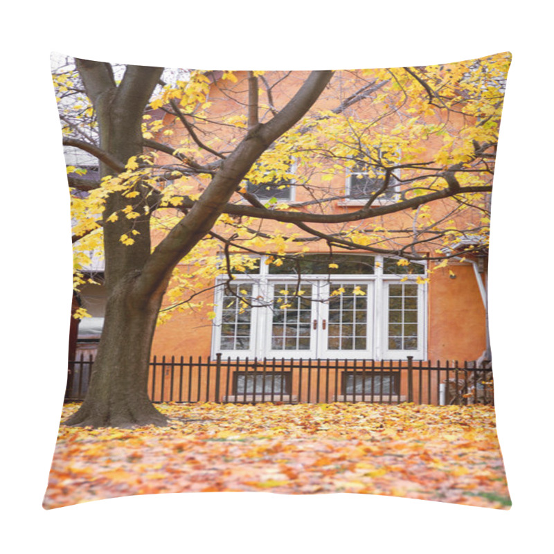 Personality  Residential House And Tree In The Fall Pillow Covers