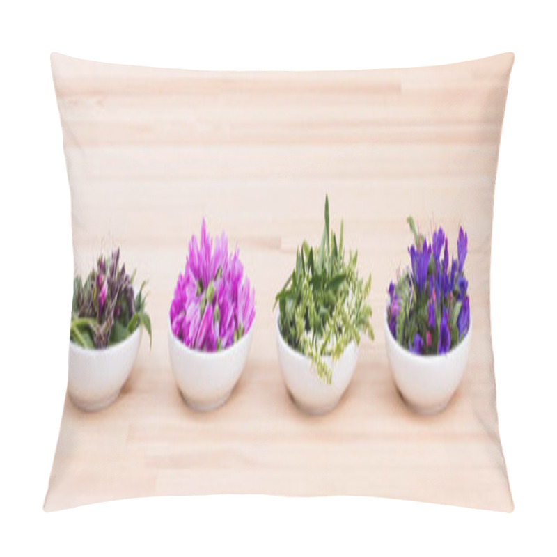 Personality  Bowls Of Different Flowers Pillow Covers