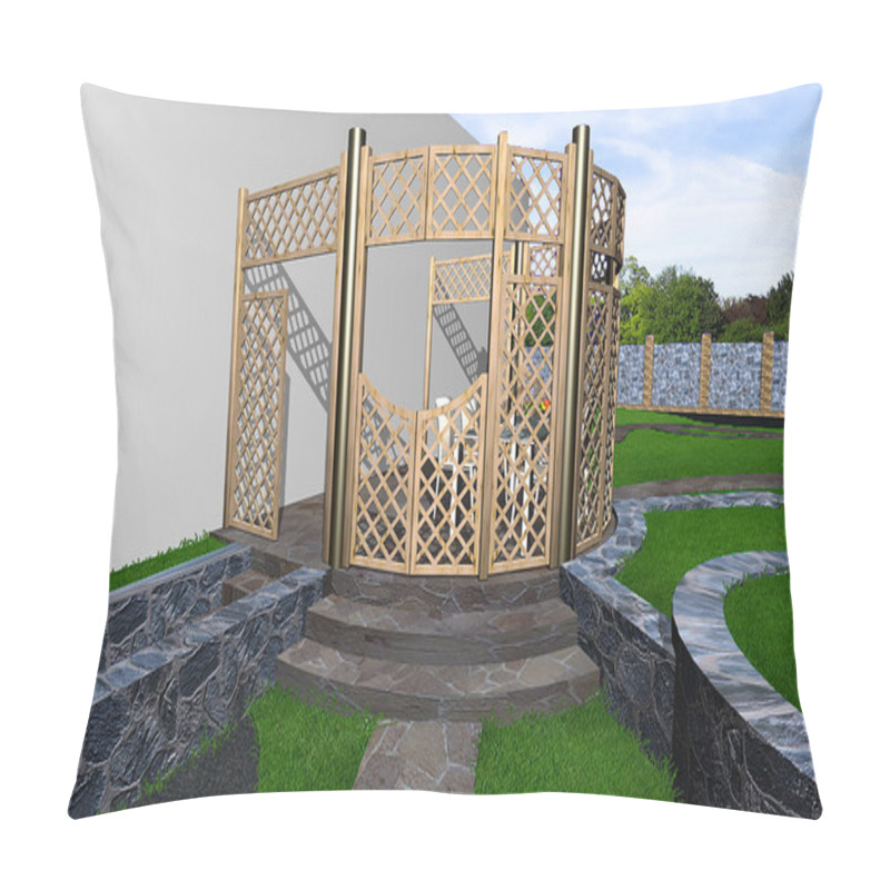 Personality  Privacy Landscaping In The Landscape, 3d Rendering Pillow Covers