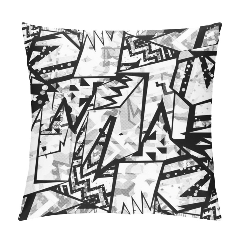 Personality  Monochrome Line Circles And Polygons Abstract Geometric Background Pillow Covers