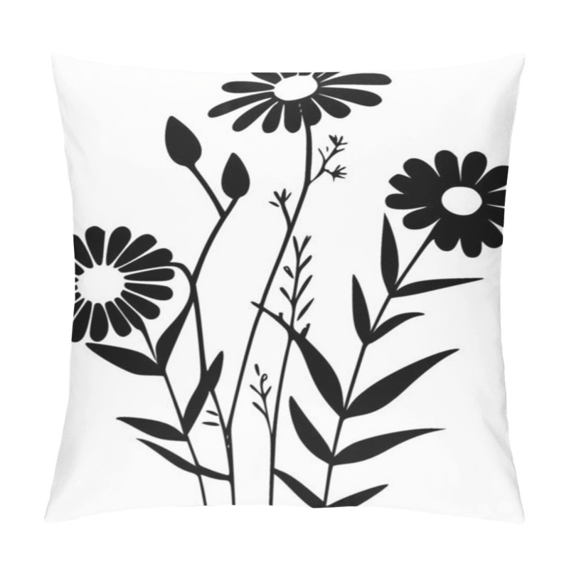 Personality  Flowers - Minimalist And Flat Logo - Vector Illustration Pillow Covers