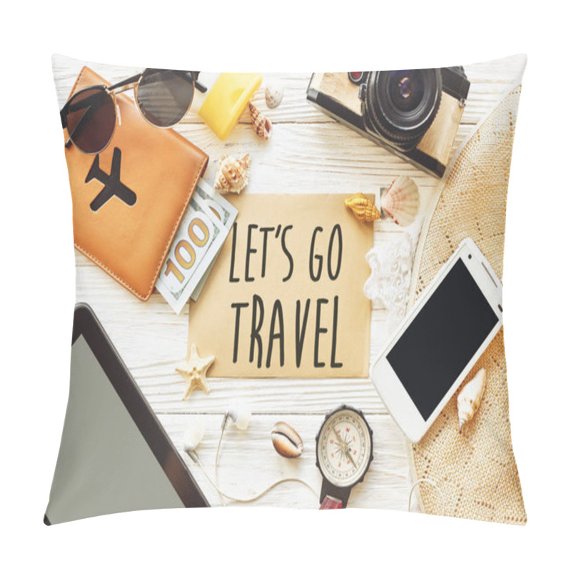 Personality  Let's Go Travel Text Sign Pillow Covers