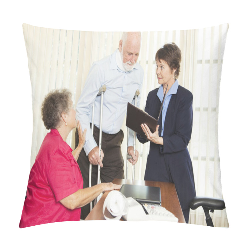 Personality  Injured Man With Lawyer Pillow Covers