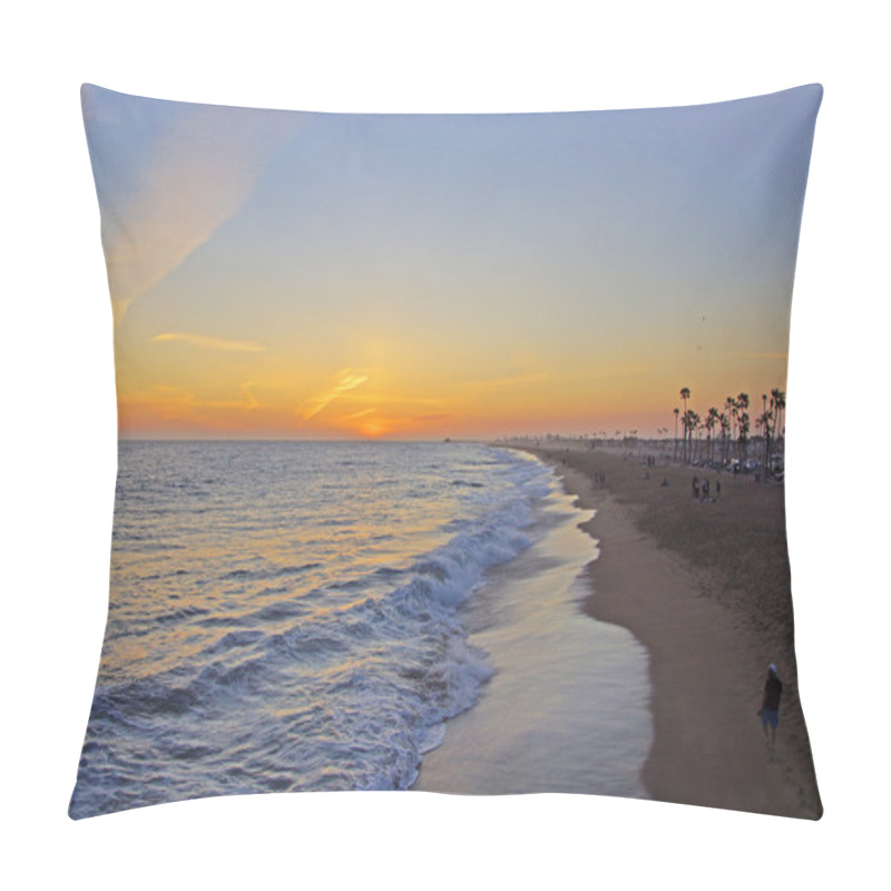 Personality  Beach Pier Sunset Pillow Covers