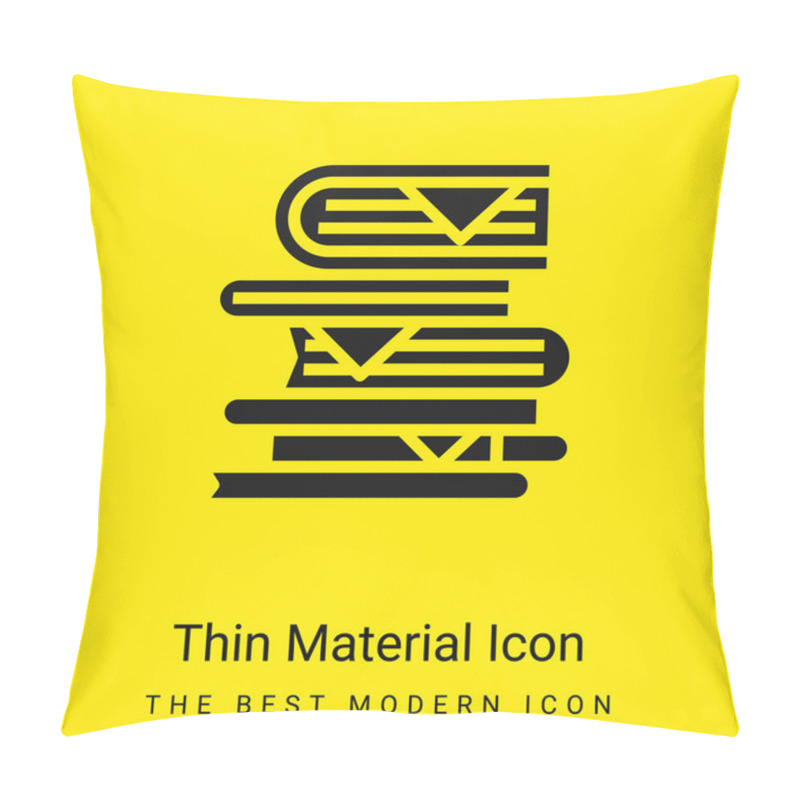 Personality  Book Pile Minimal Bright Yellow Material Icon Pillow Covers