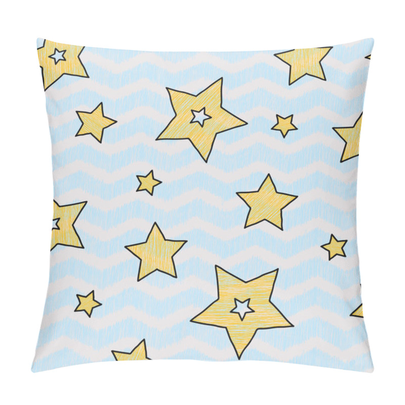 Personality  Stars And Zigzad Seamless Texture For Wraping Paper, Backgrouns And Textile Pillow Covers