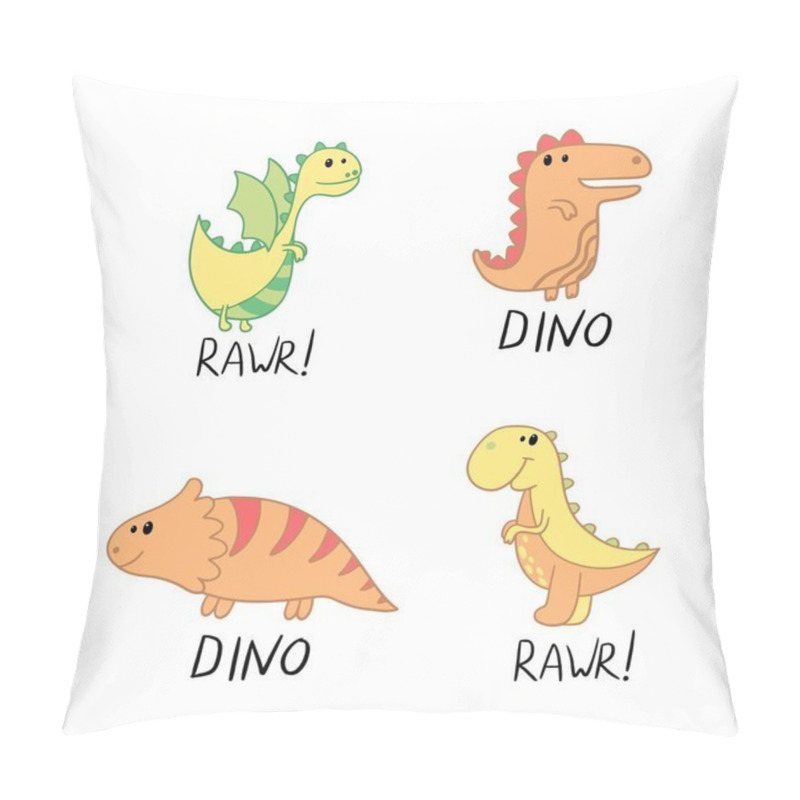 Personality  Funny Cartoon Dino Collection Pillow Covers