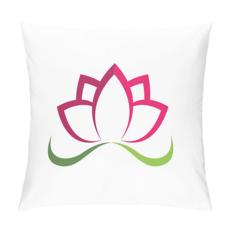 Personality  Lotus Flower Sign For Wellness, Spa And Yoga. Vector Illustratio Pillow Covers