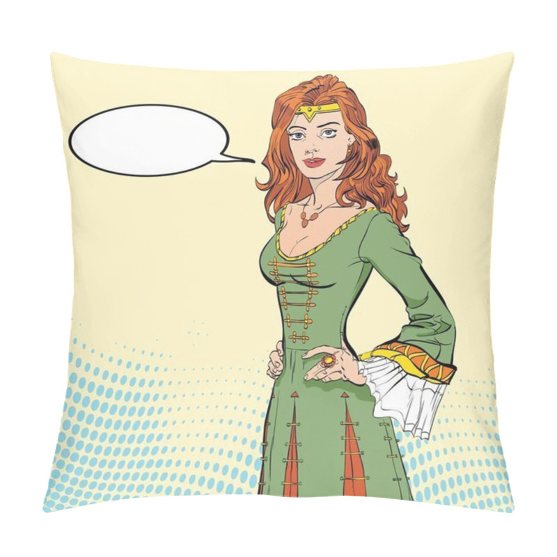 Personality  Lady In Medieval Dress. Medieval Legend. Medieval Woman. Pillow Covers