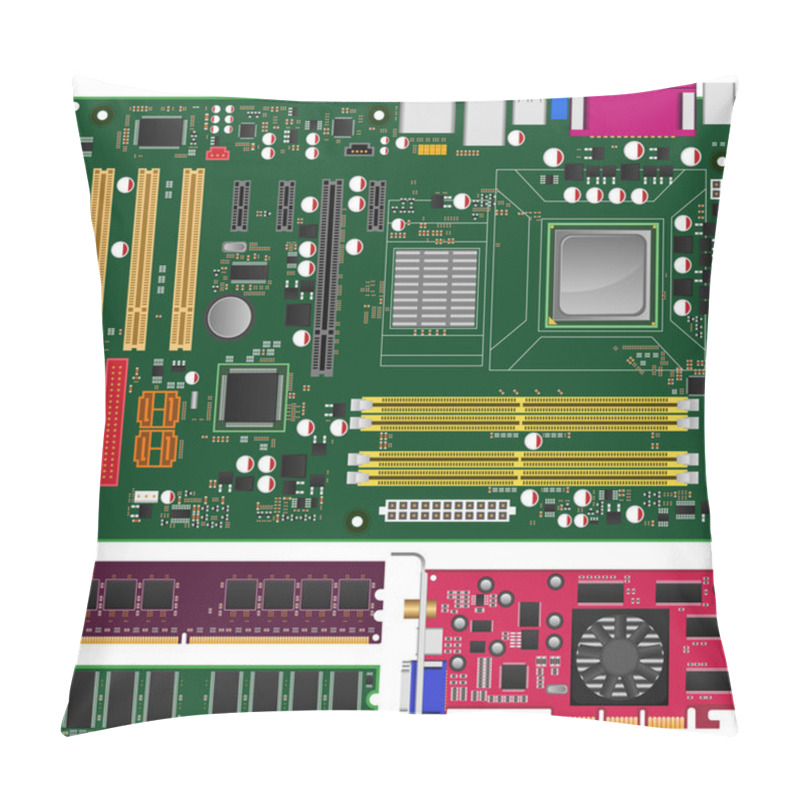 Personality  Mainboard,Memory And Graphics Card Pillow Covers