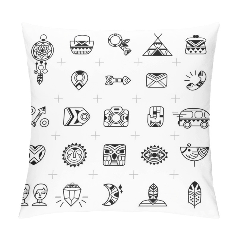 Personality  Set For E-shop Design In A Boho And Tribal Style Pillow Covers