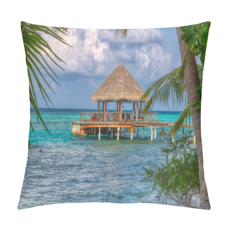 Personality  This Unique Picture Shows A Very Romantic Place In The Middle Of The Sea On An Island Of The Maldives Pillow Covers