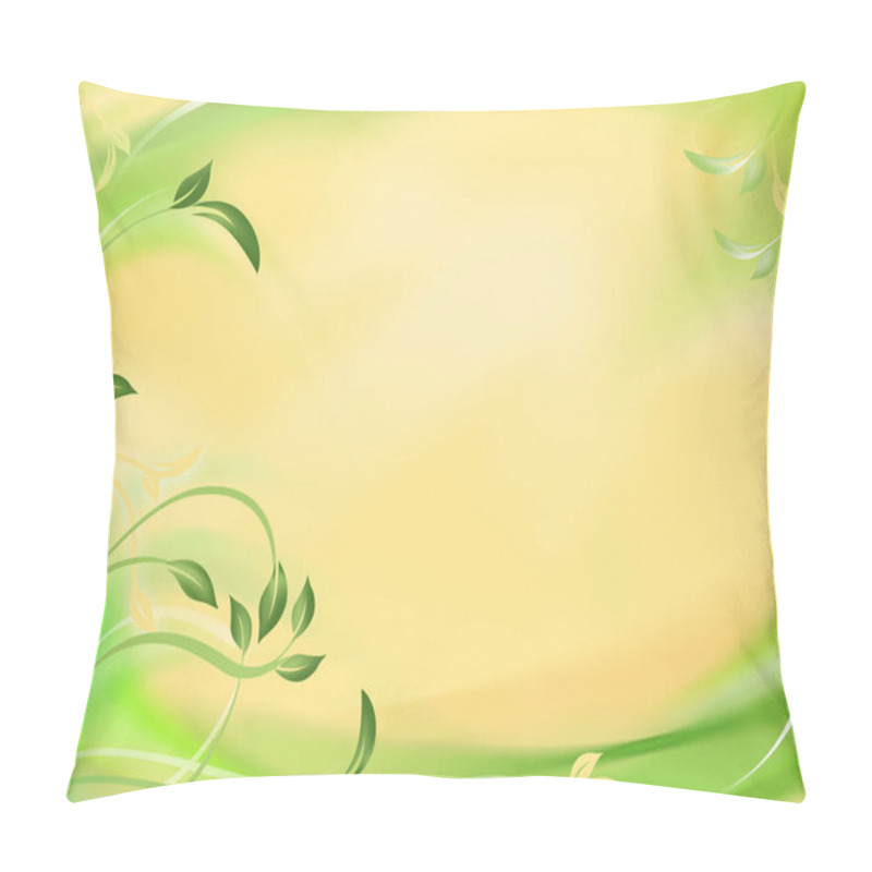 Personality  Green Flowers On Yellow Background Pillow Covers