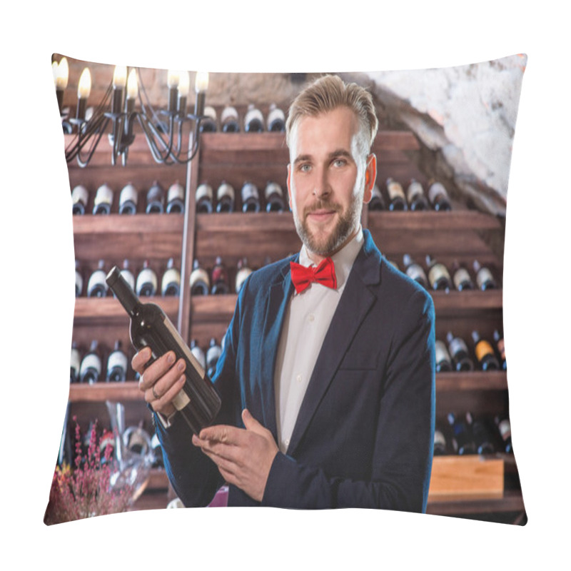 Personality  Sommelier In The Wine Cellar Pillow Covers