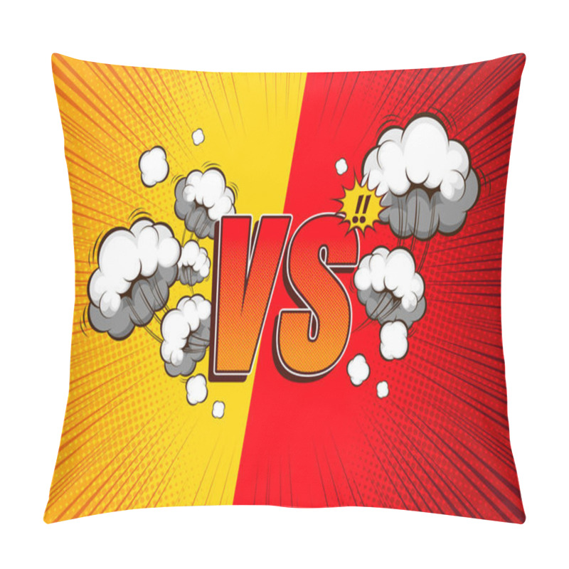 Personality  Versus VS, Fight Background Comic,  Speech Bubbles , Doodle Art, Vector Illustration, You Can Place Relevant Content On The Area. Pillow Covers