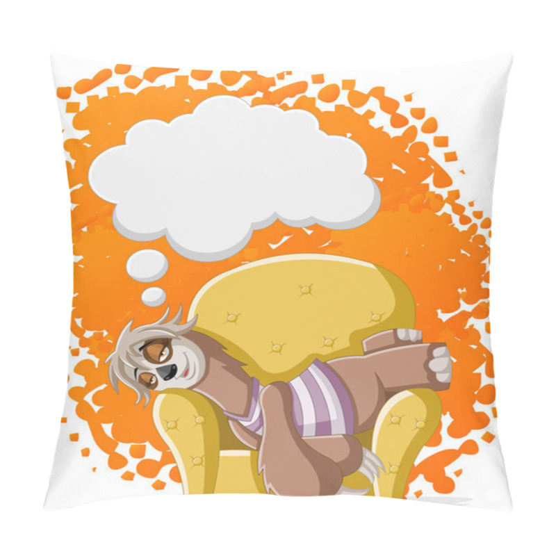 Personality  Lazy Female Cartoon Sloths On Sofa. Pillow Covers