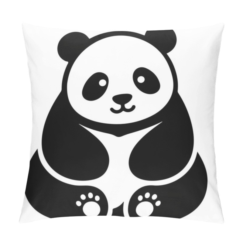 Personality  This Image Features A Charming And Simplistic Illustration Of A Panda Bear. The Panda Is Depicted In A Sitting Position With A Friendly Expression, Characterized By Its Iconic Black And White Color Scheme. The Design Is Clean And Minimalistic, Making Pillow Covers