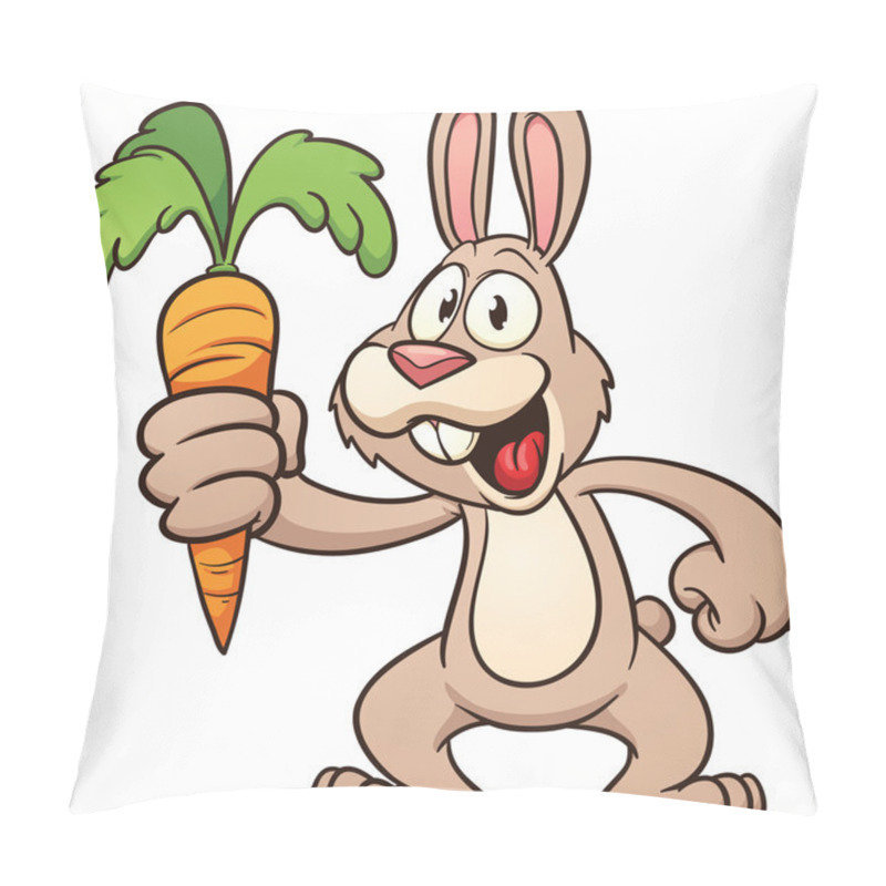 Personality  Cartoon Bunny Holding A Carrot Pillow Covers