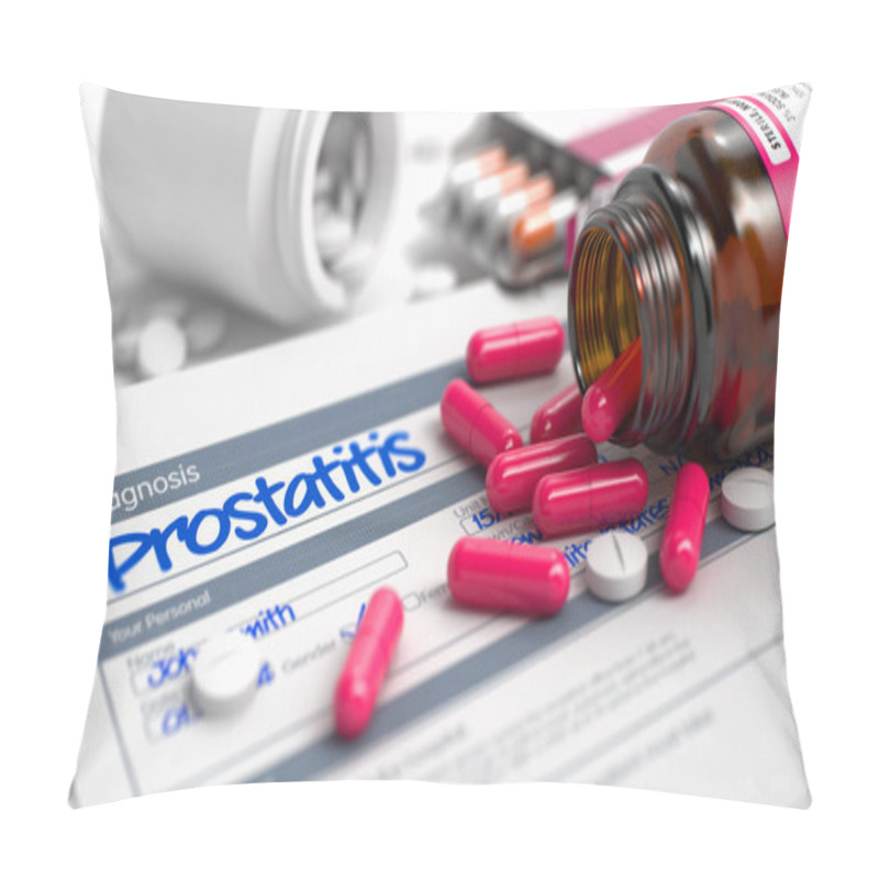 Personality  Prostatitis - Phrase In Disease Extract. 3D Illustration. Pillow Covers