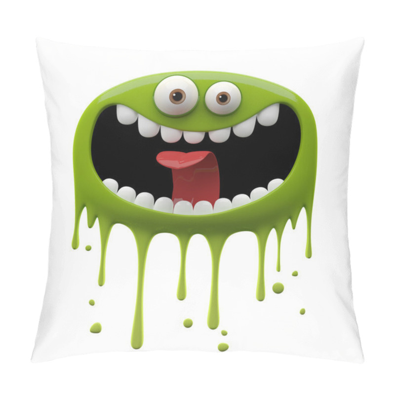 Personality  Green Laughing Monster Pillow Covers