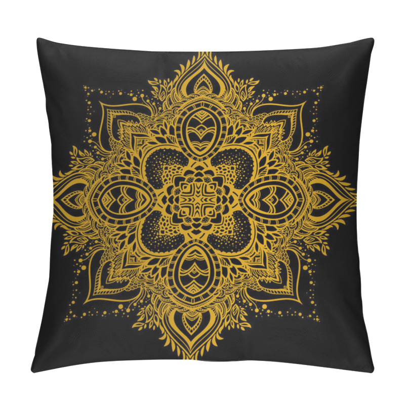 Personality  Golden Mandala Ornament Pillow Covers