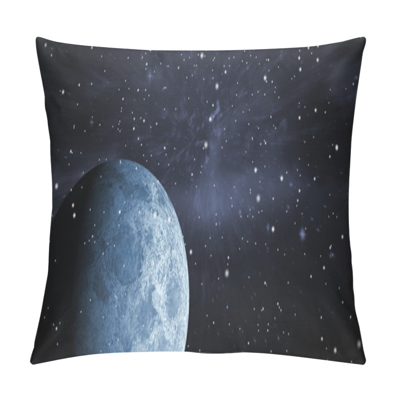 Personality  Composite Image Of Digitally Generated Full Grey Moon Pillow Covers