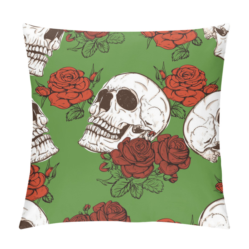 Personality  Roses And Skulls Pillow Covers